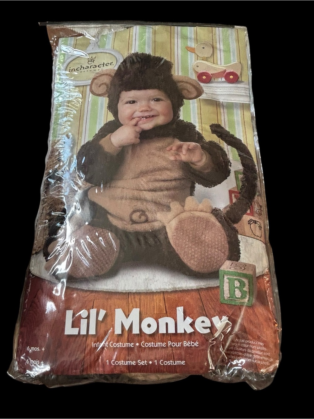 In character lil Monkey 6 Months Halloween Costume Brand New Factory Packaged